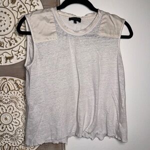 Rag & Bone Sleeveless Raw Hem Tank 🤍 Minimalist Tee M